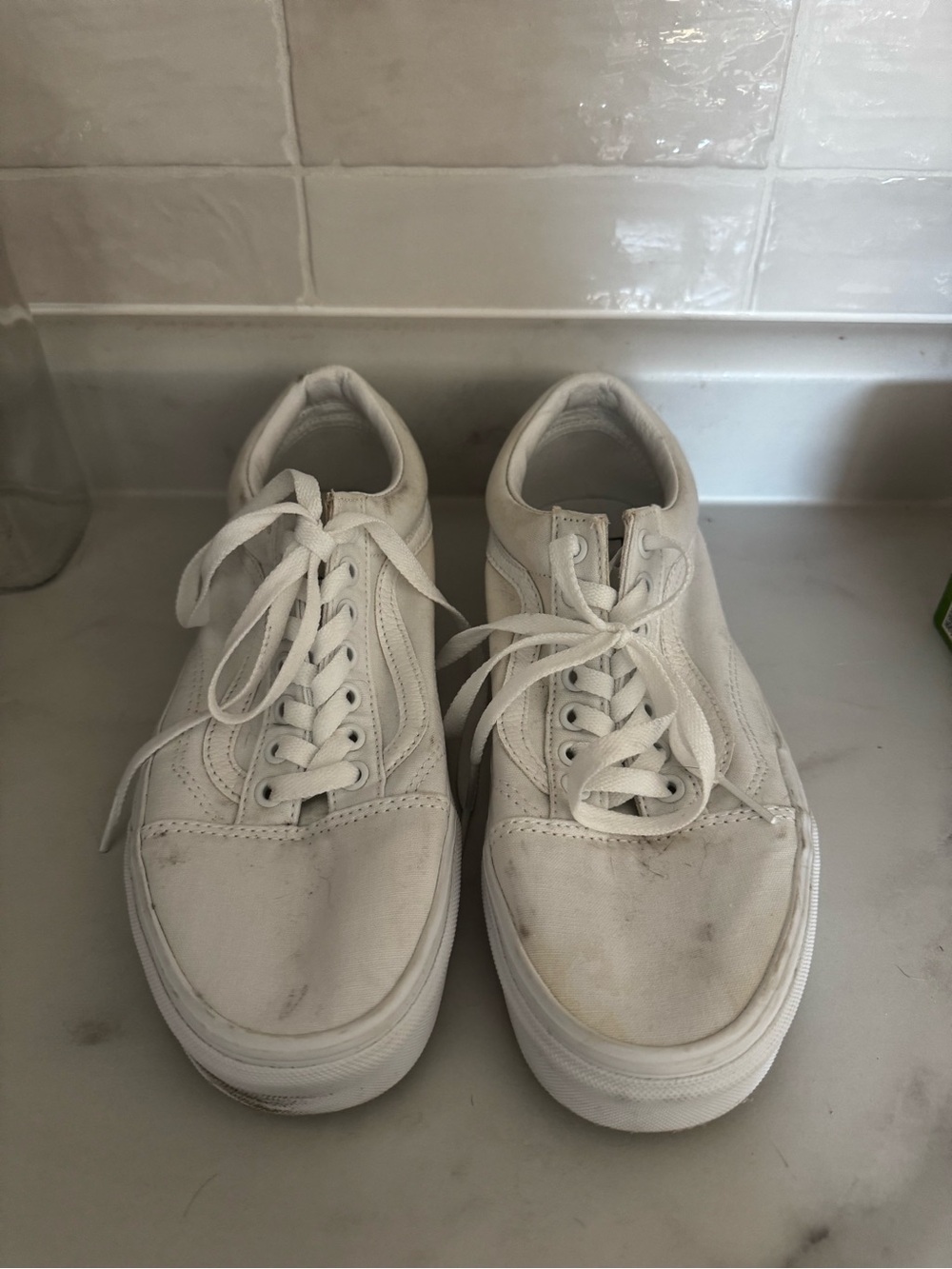 Men's Casual White Low-Top Van Sneakers